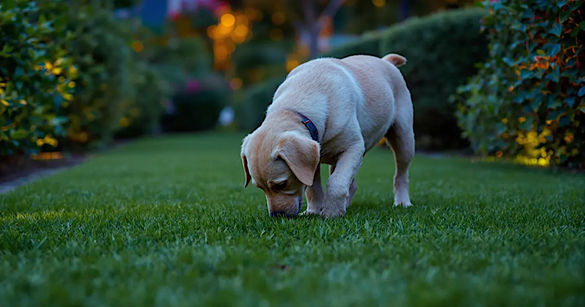 A dog sniffing around a garden, symbolising customers browsing online for the perfect product or service.